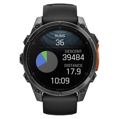 Часы Garmin Fenix 8 Slate Gray 47mm c черным ремешком